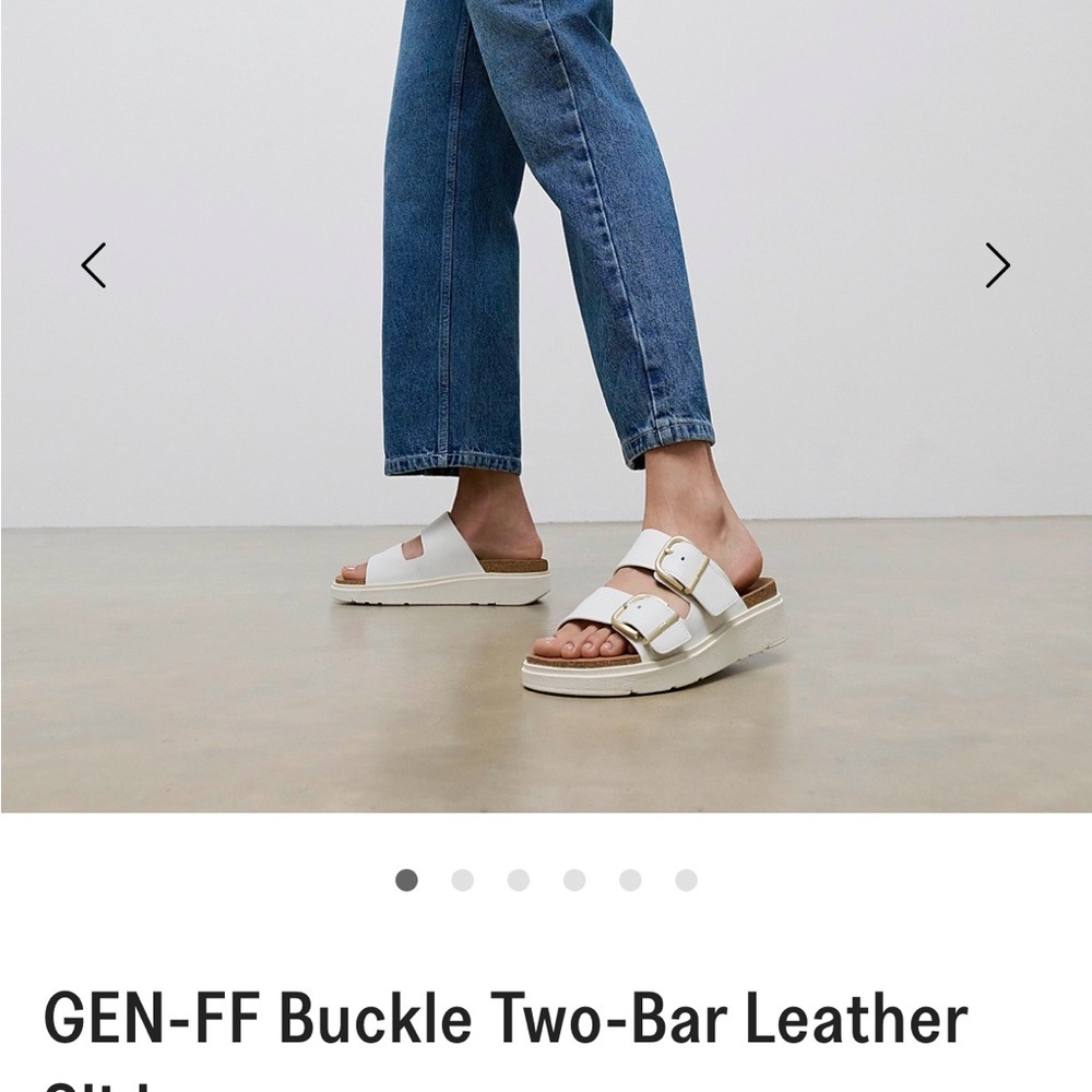 Fitflop White Leather Buckle Sandals